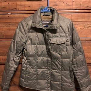 Eddie Bauer Sage Green Grey Down Coat Jacket XS